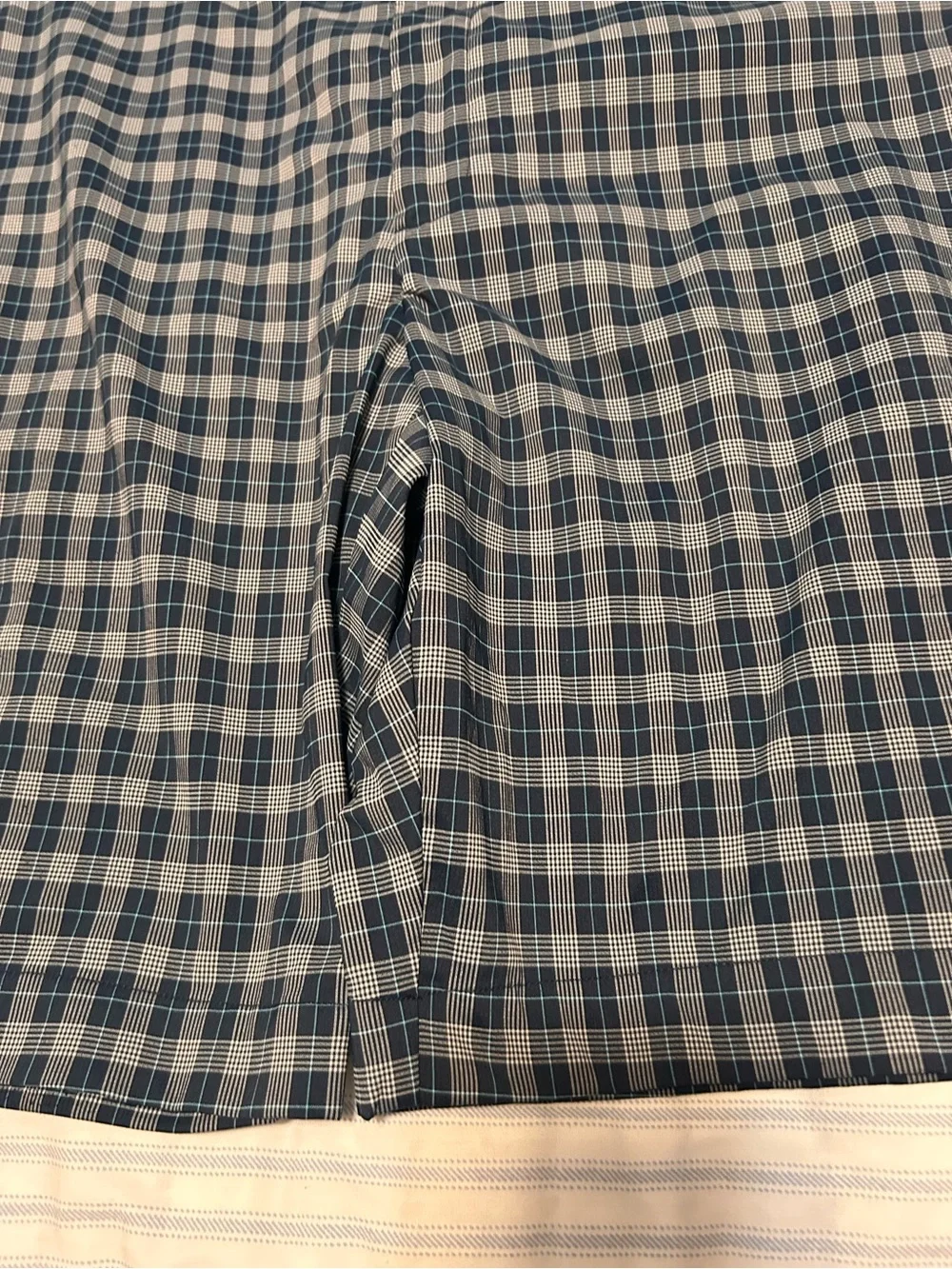 Greg Norman Collection Blue Plaid Men’s Flat Front Shorts